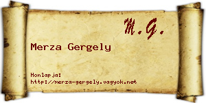 Merza Gergely névjegykártya